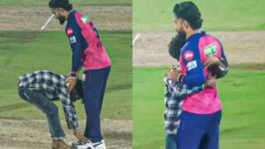 Read more about the article IPL 2025: केकेआर की पहली धमाकेदार जीत, राजस्थान रॉयल्स को 8 विकेट से हराया; फैन ने तोड़ा सुरक्षा घेरा, मैदान में घुसकर रियान पराग के छुए पैर