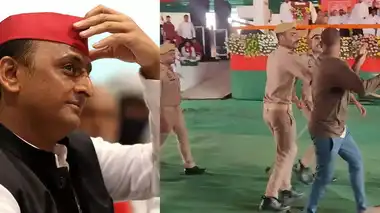 You are currently viewing अखिलेश यादव के गृह प्रवेश में सुरक्षा में सेंध: युवक बैरिकेड फांदकर मंच तक पहुंचा, पुलिस पूछताछ में जुटी!