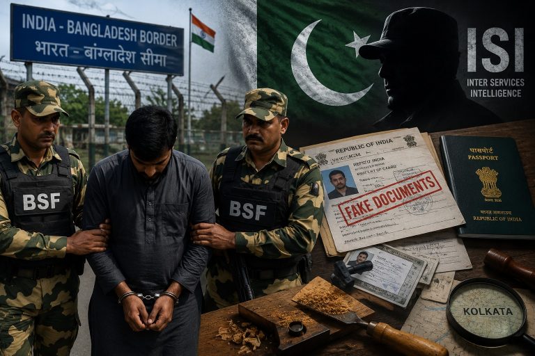 बंगाल बॉर्डर से पाकिस्तानी जासूस गिरफ्तार: ISI से कनेक्शन, फर्जी दस्तावेजों से भारत में रह रहा था